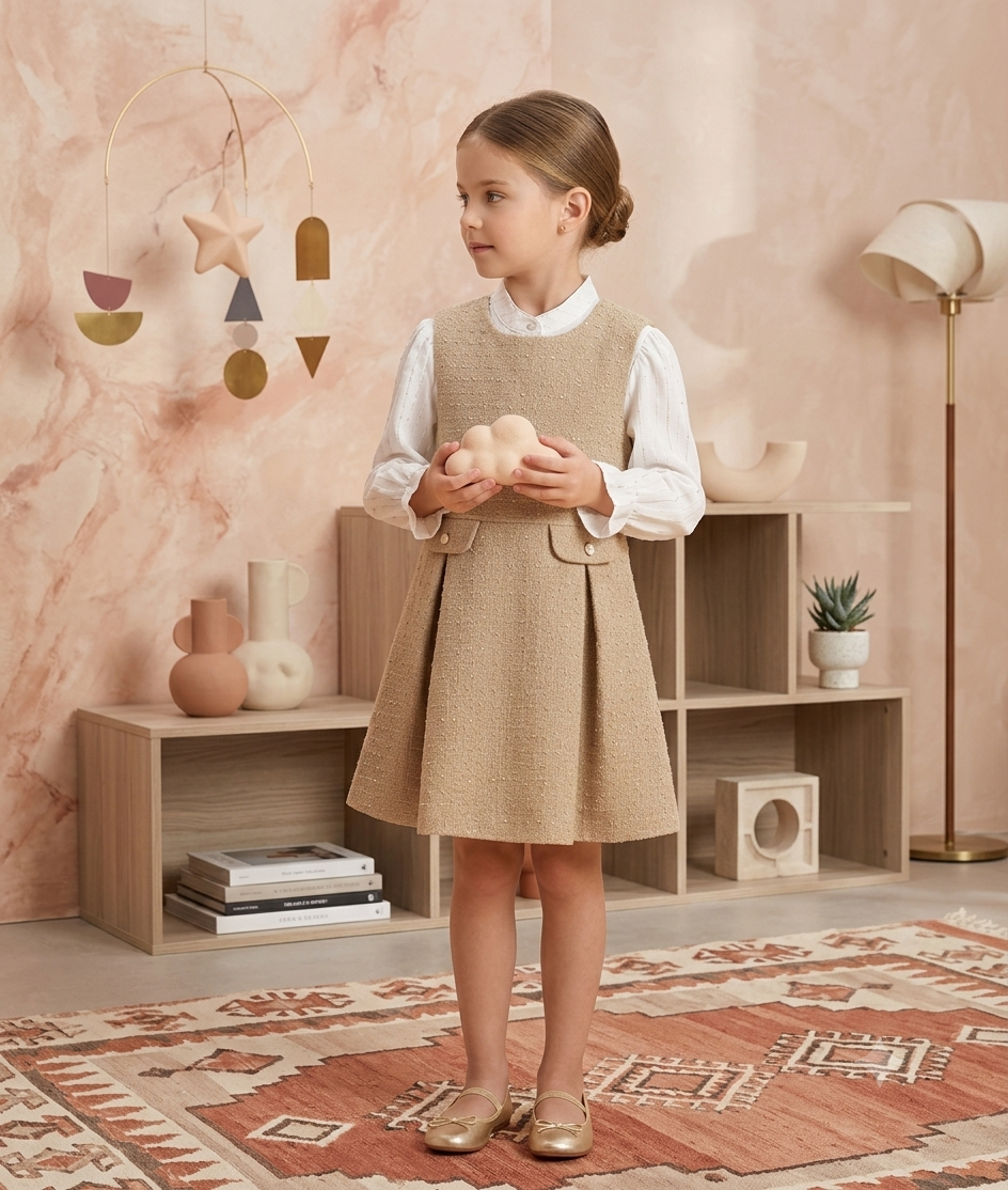 Classic Tweed Pinafore Jumper Dress