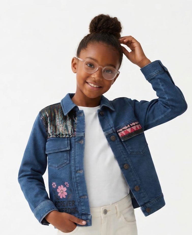 Custom Patchwork and Graphic Denim Jacket