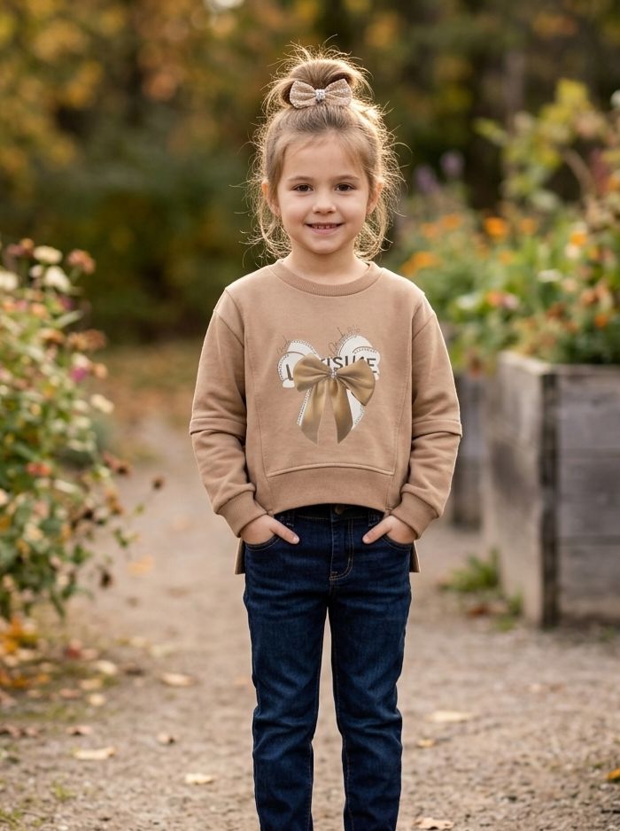 Stone Printed Sweatshirt - Brown