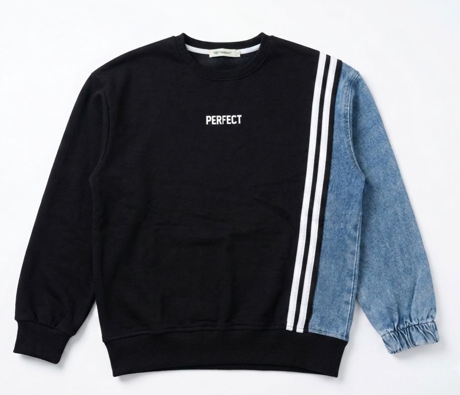 Perfect Contrast Denim Sweatshirt