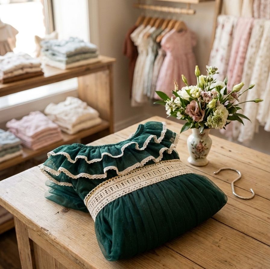 Emerald Heirloom Tulle Dress