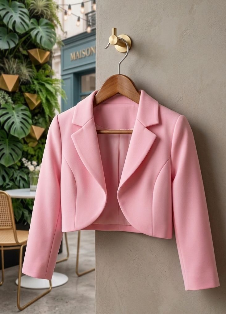 Ivory Lattice Dress & Blush Jacket Set