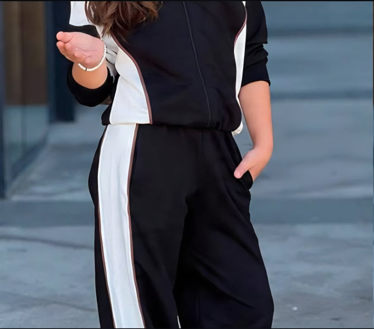 Zaya Kidz black and white two-piece tracksuit