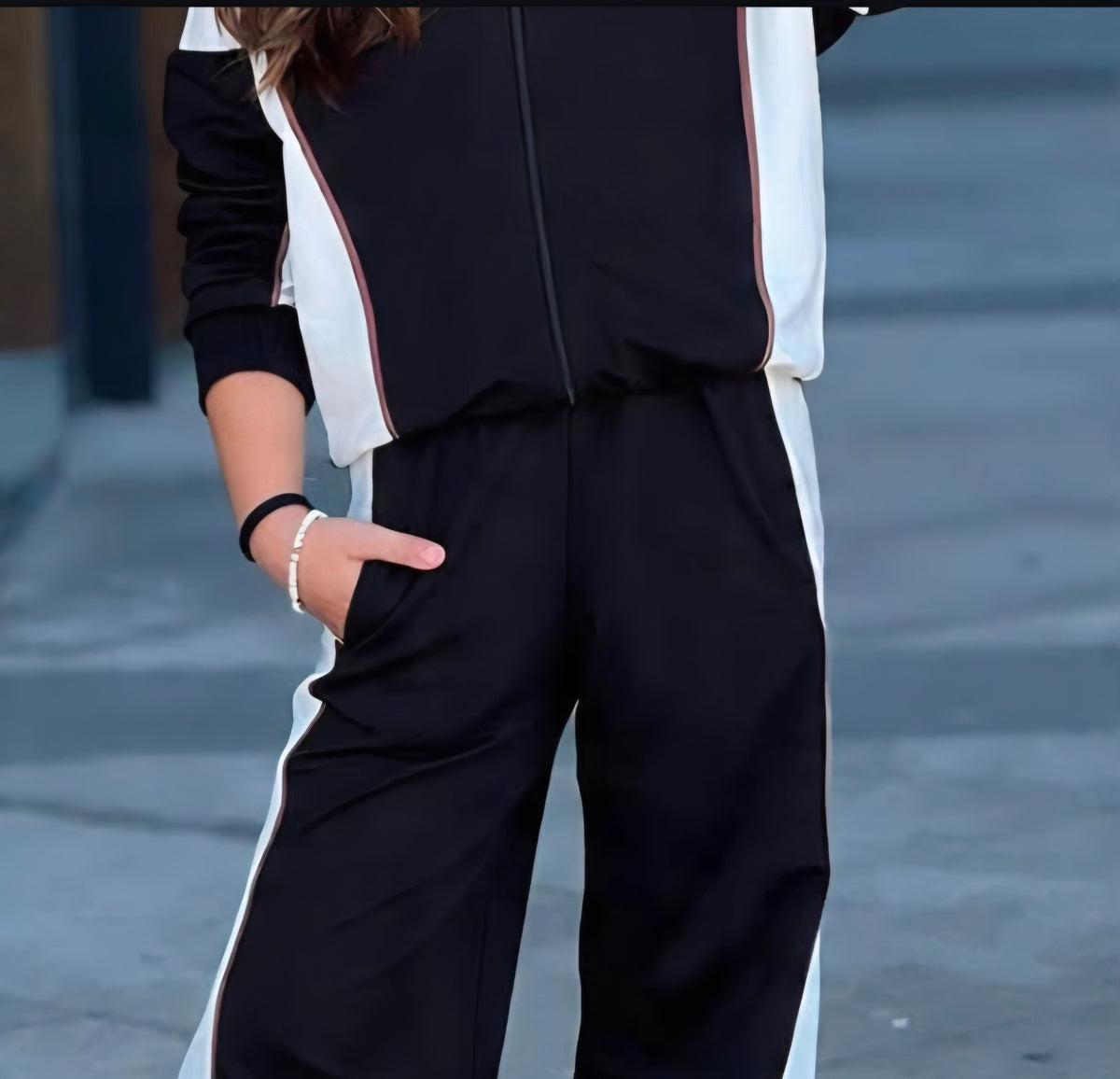 Zaya Kidz black and white two-piece tracksuit