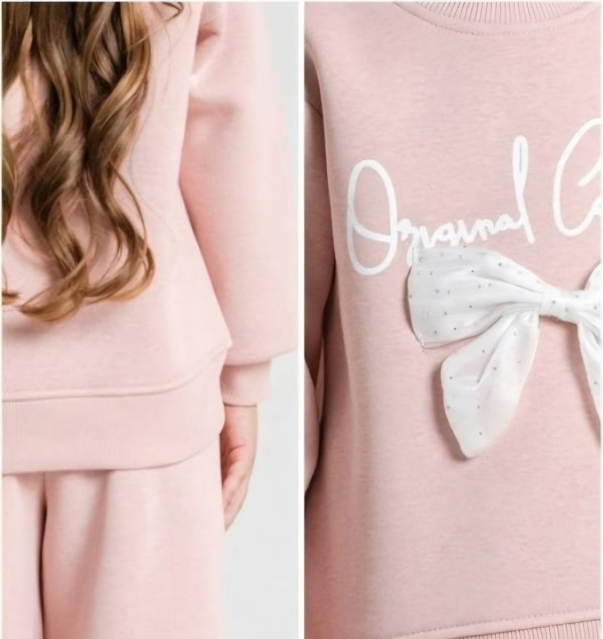 Sweatsuit Pink Bow Set