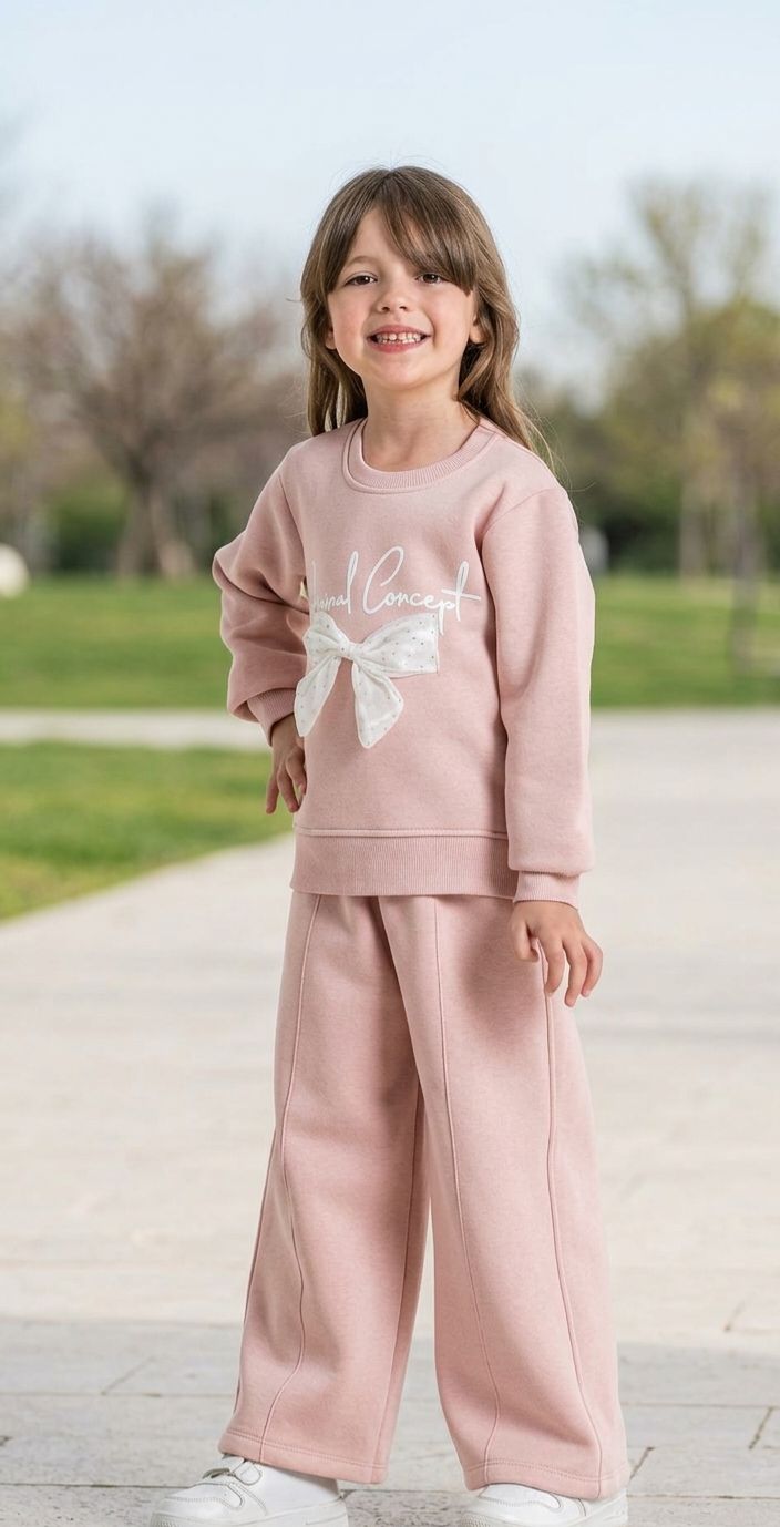 Sweatsuit Pink Bow Set