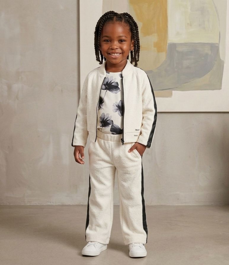 Monochrome Bloom Sweatsuit Set
