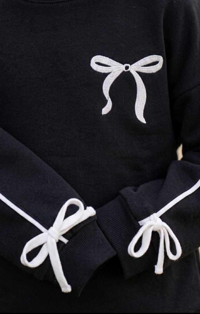 Noir Bow Fleece Set