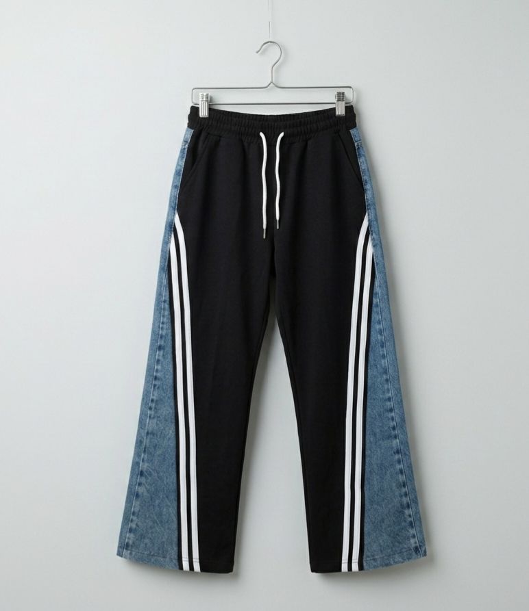 Black and Denim Sweatpants