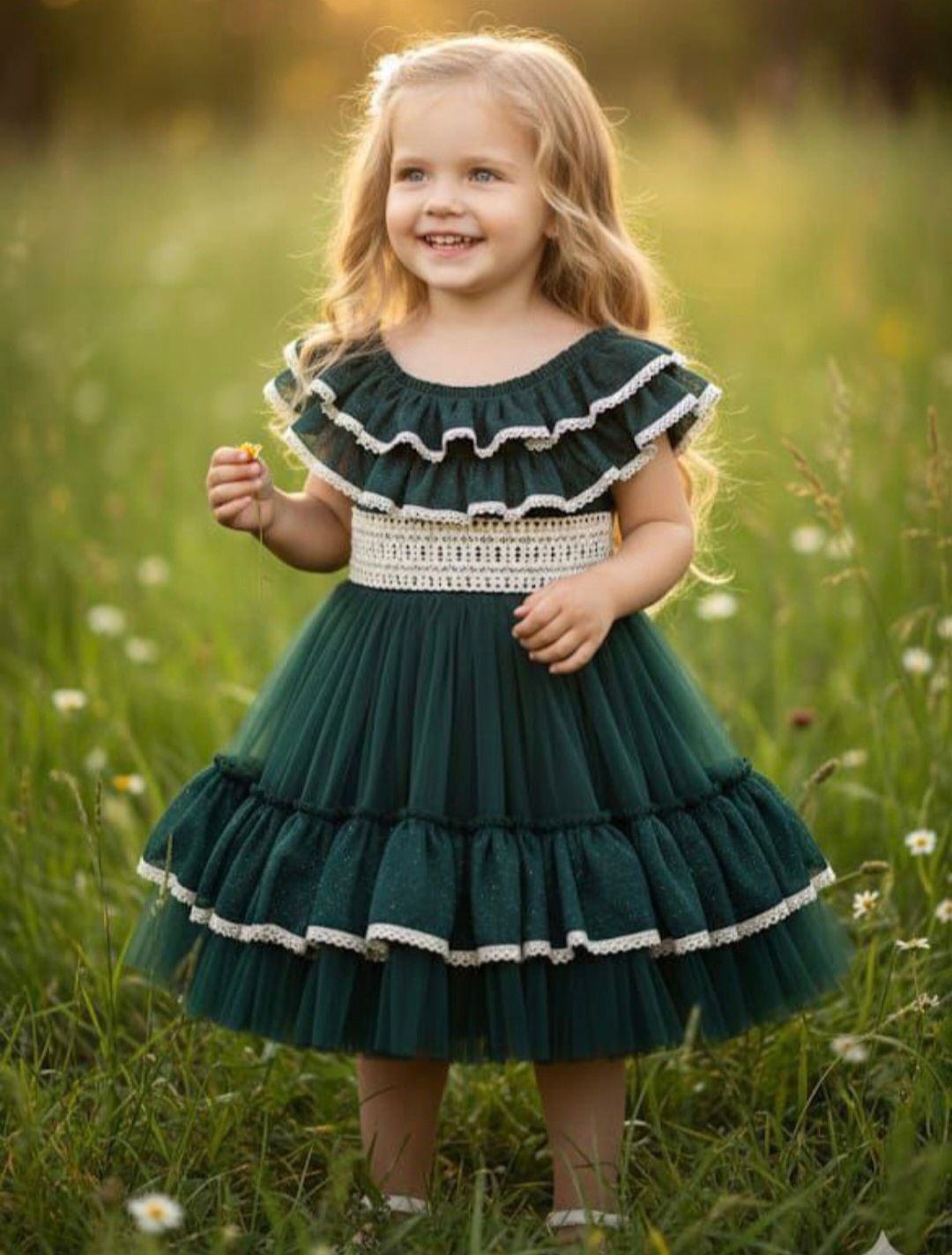 Emerald Heirloom Tulle Dress