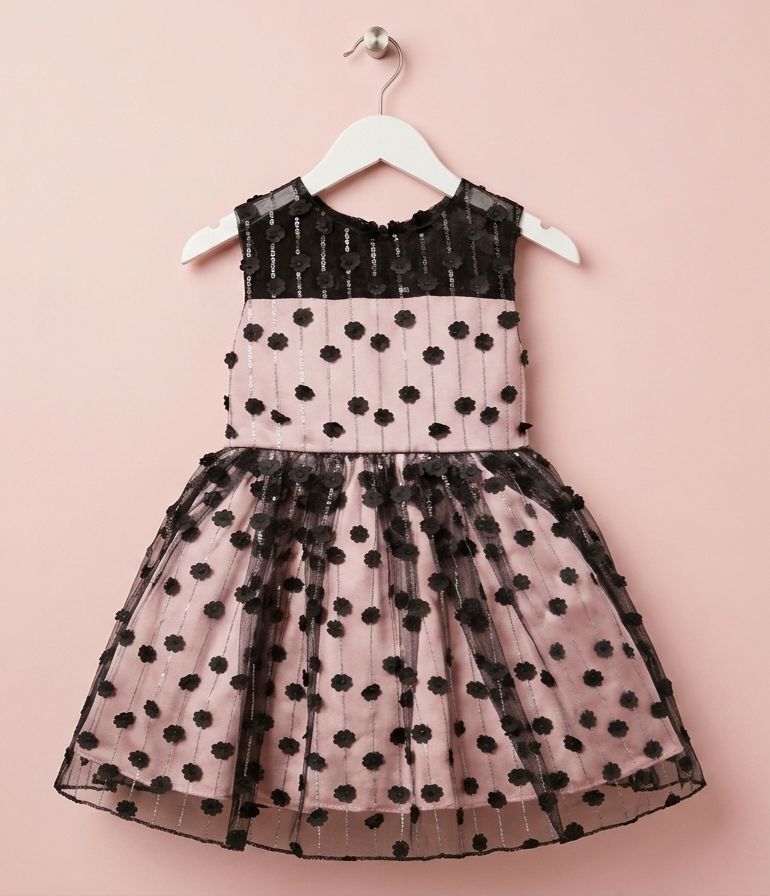Midnight Petal Dress & Blush Jacket Set