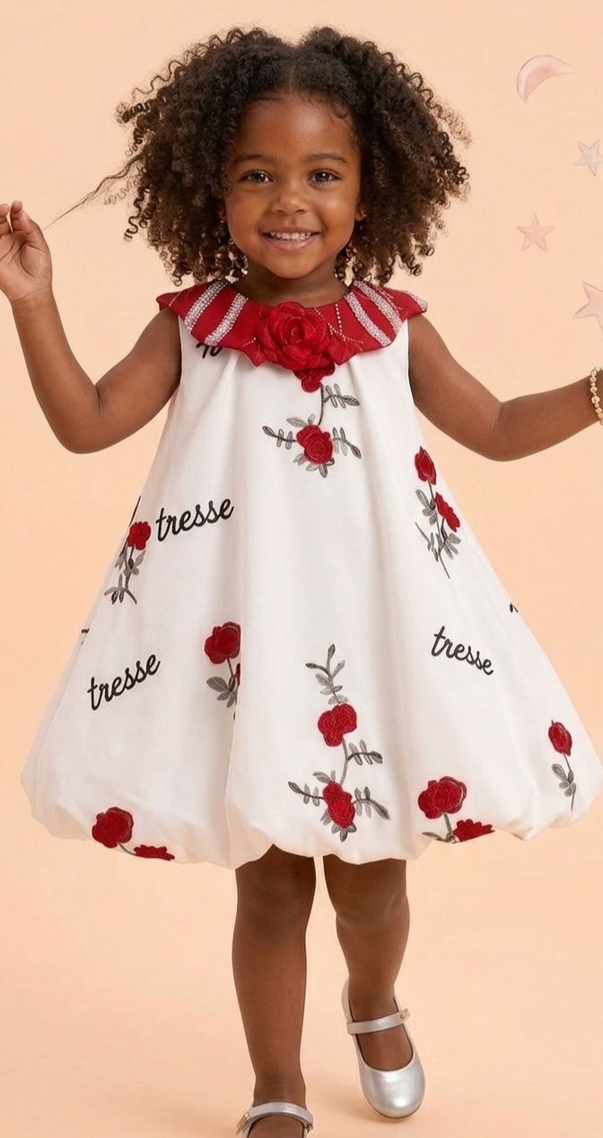 Crimson Rose Bubble Dress