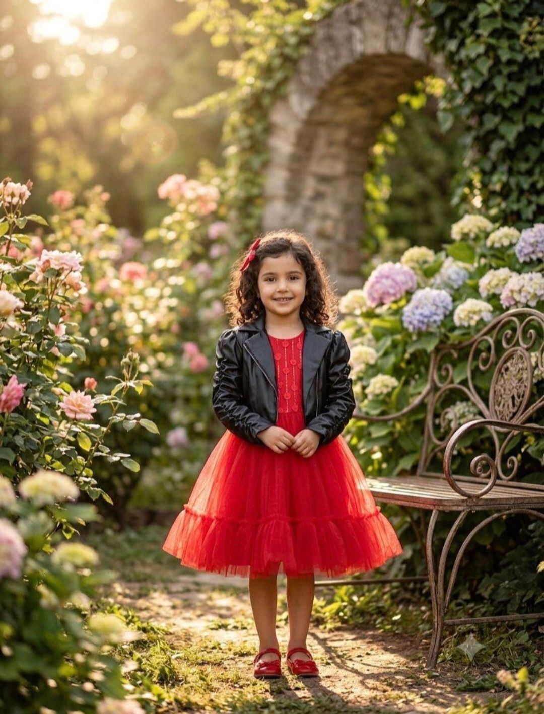Scarlet Bow Tulle Dress & Jacket Set