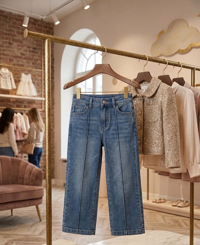 Wide-Leg Denim Jeans