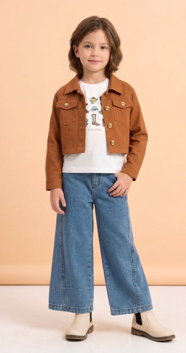 High-Waisted, Wide-Leg Denim Jeans