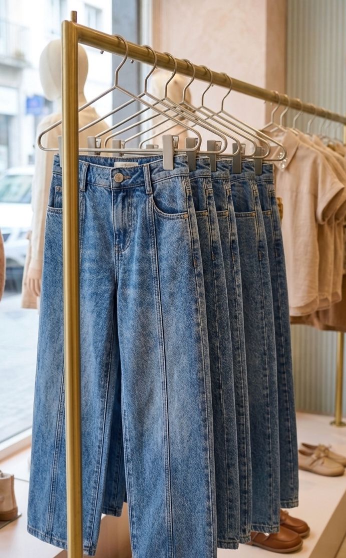 High-Waisted, Wide-Leg Jeans