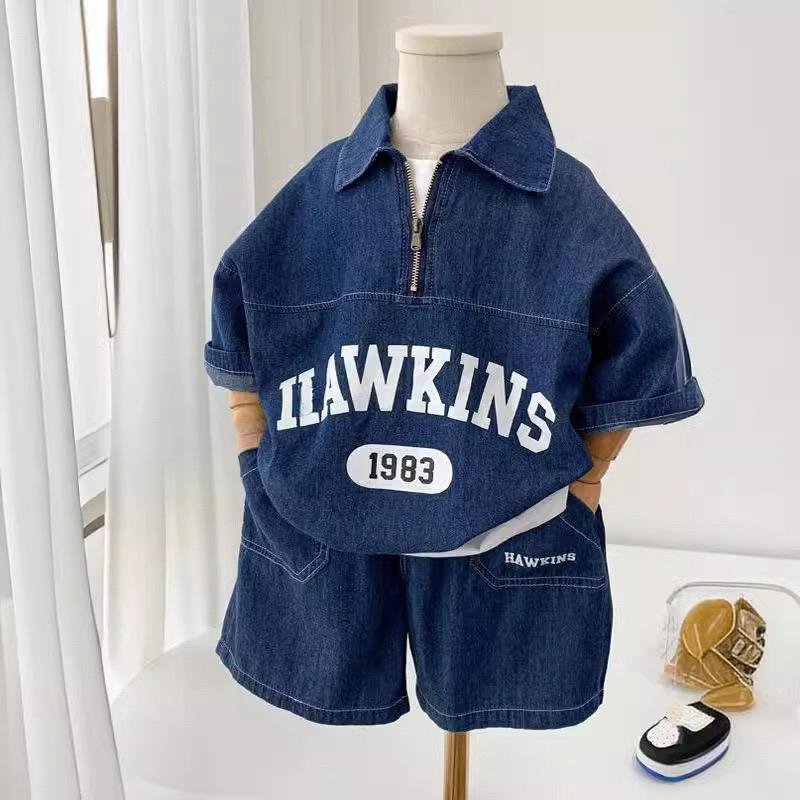 Boys’ Summer Denim Outfit – Top & Shorts Set (3–5Y) - Image 2