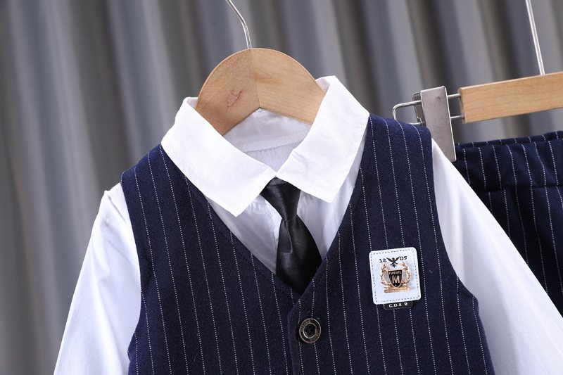 Baby Boys’ Pinstripe 3-Piece Suit – Vest Outfit (2–3Y) - Image 4