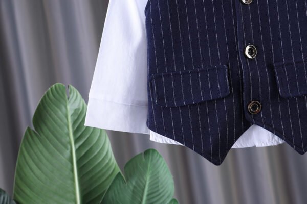 Baby Boys’ Pinstripe 3-Piece Suit – Vest Outfit (2–3Y) - Image 5