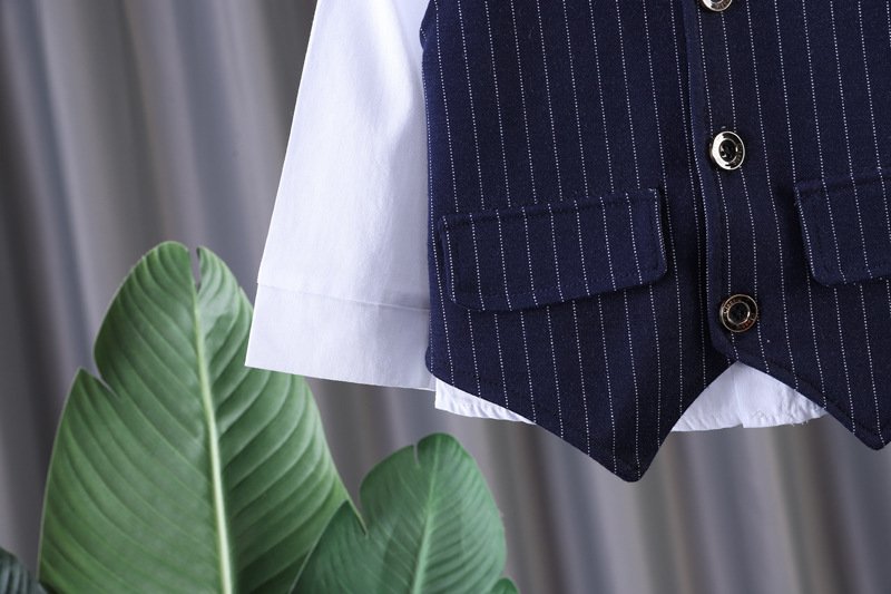 Baby Boys’ Pinstripe 3-Piece Suit – Vest Outfit (2–3Y) - Image 5