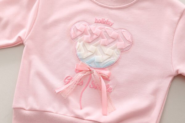 Girls’ Bear Outfit – Two-Piece Sweatshirt Set (2–7Y) - Image 6