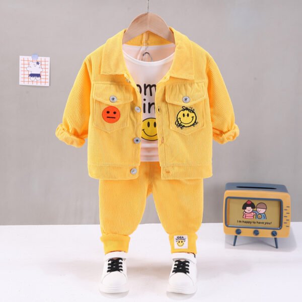 Kids’ Corduroy 3-Piece Set – Korean Style Autumn Outfit (3–5Y)
