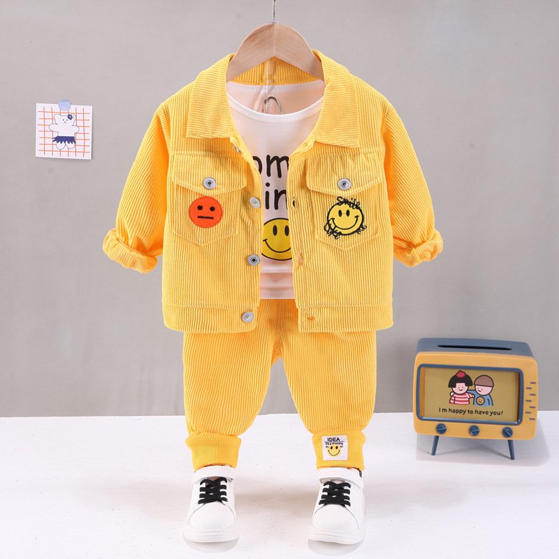 Kids’ Corduroy 3-Piece Set – Korean Style Autumn Outfit (3–5Y)