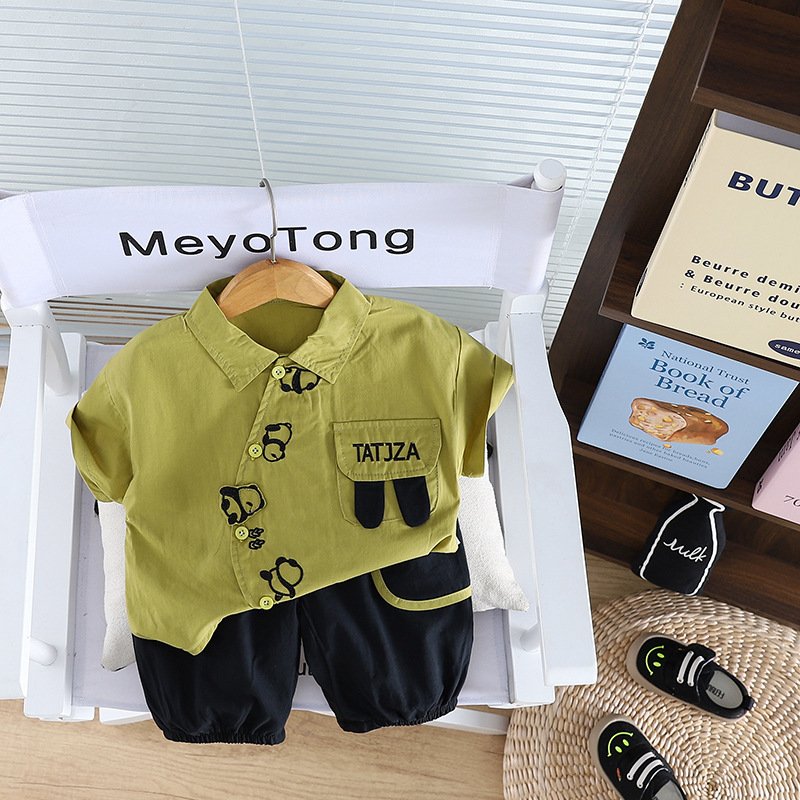 Boys’ Summer Outfit – Cartoon Shirt & Shorts (1–5Y) - Image 4