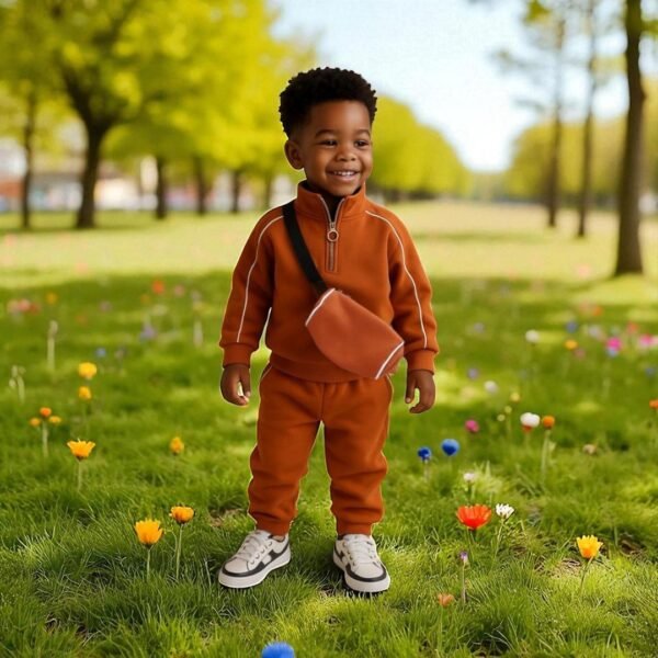 Boys’ Crossbody Bag Outfit – Two-Piece Sports Set (3–5Y)