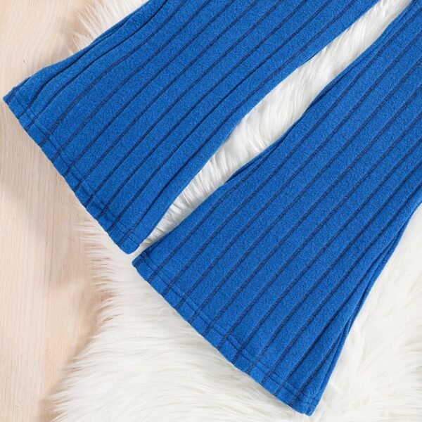 Girls’ Knit Outfit – Top & Flared Pants Set (7–10Y) - Image 4