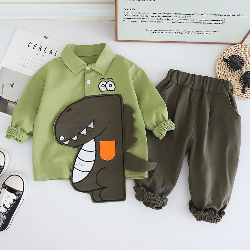 Boys’ Dinosaur Outfit – 3D Cartoon Set (2–6Y) - Image 4