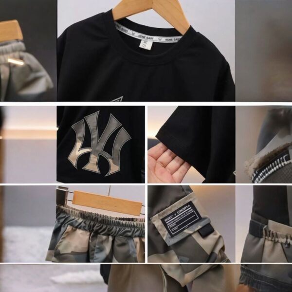 Boys’ Camo Outfit – Short-Sleeve Top & Shorts (6–9Y) - Image 4