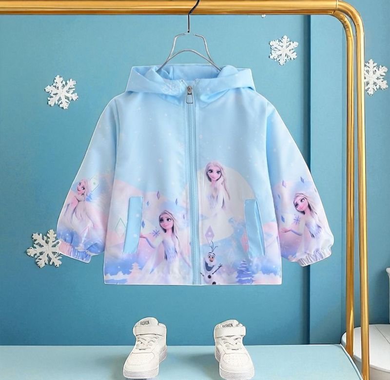 Girls’ Cartoon Windbreaker – Spring/Autumn Jacket (2–8Y)