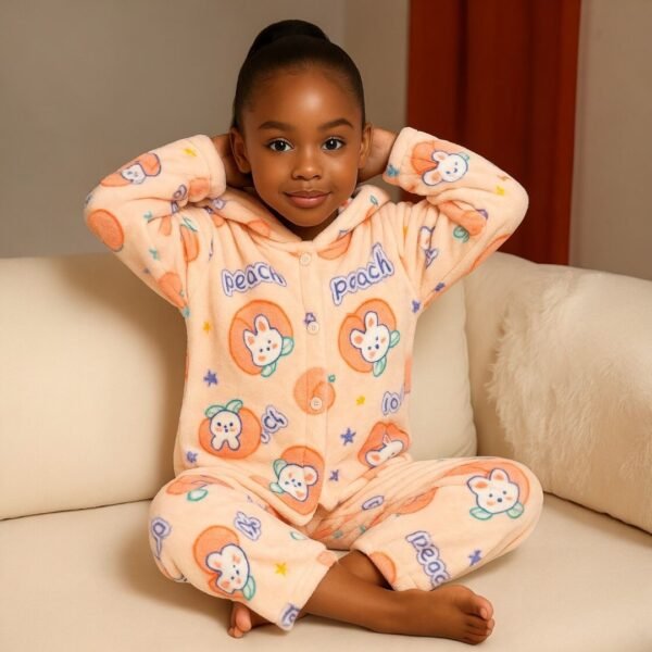 Kids’ Flannel Pajama Set – Warm Sleepwear (2–8Y)