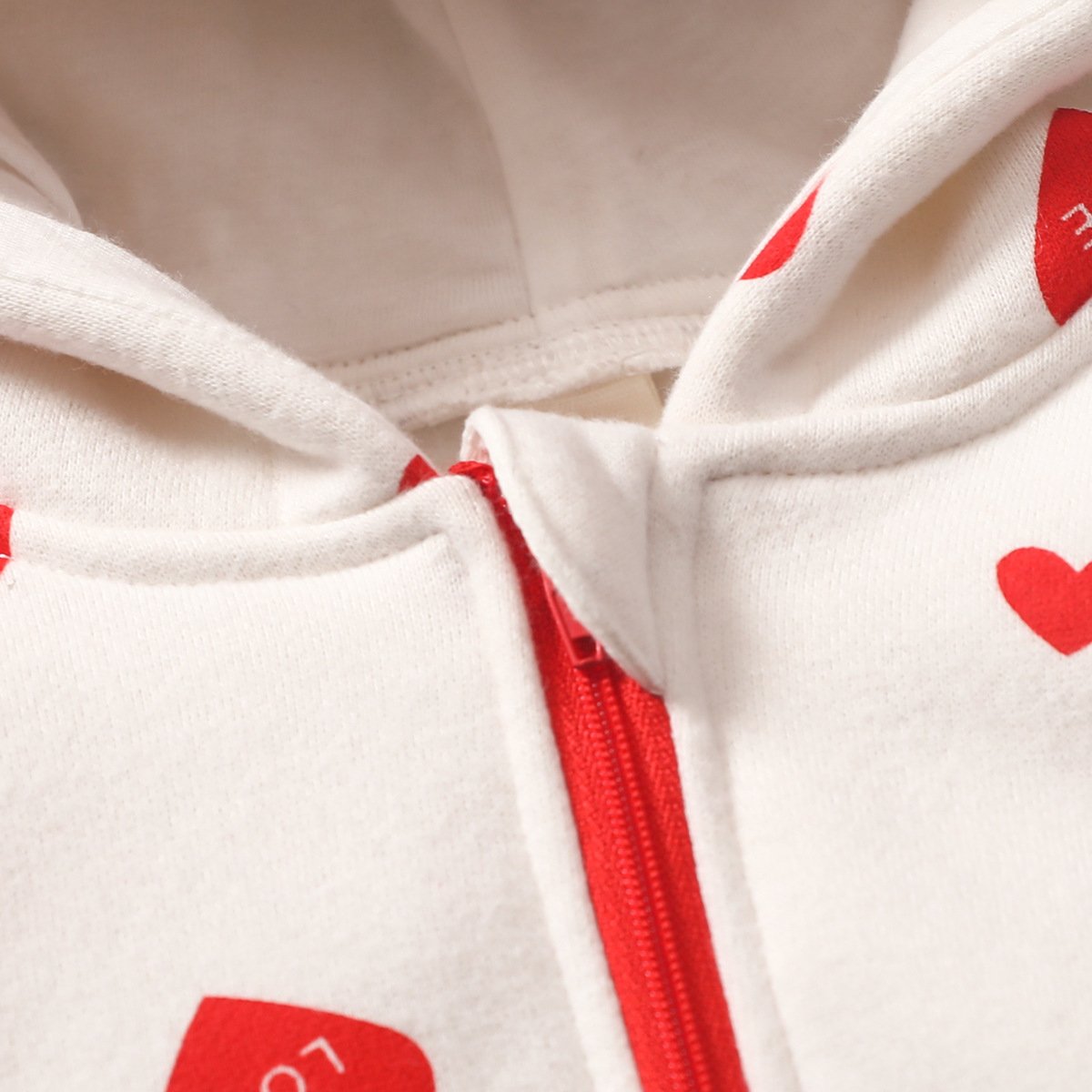 Baby Hooded Heart Romper – Zip-Up One-Piece (6–24M) - Image 5
