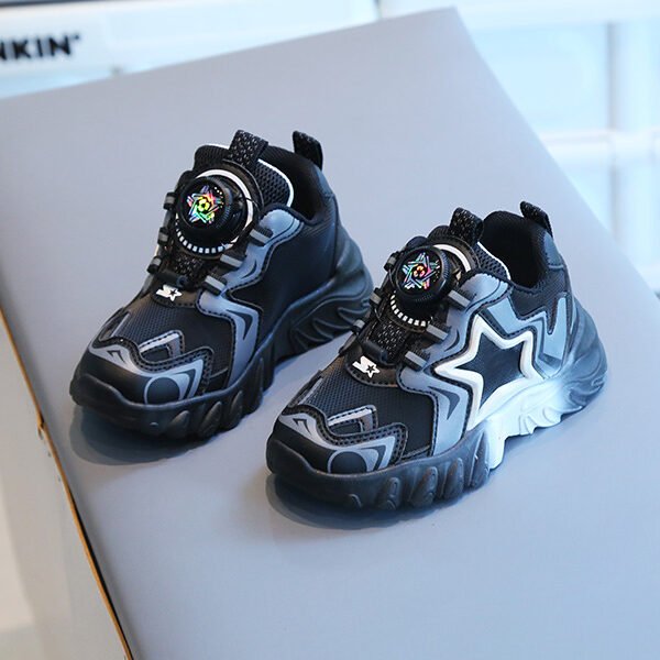 Kids Sneakers – Soft Sole Sports Shoes with Easy Rotary Buckle (size 21-32)