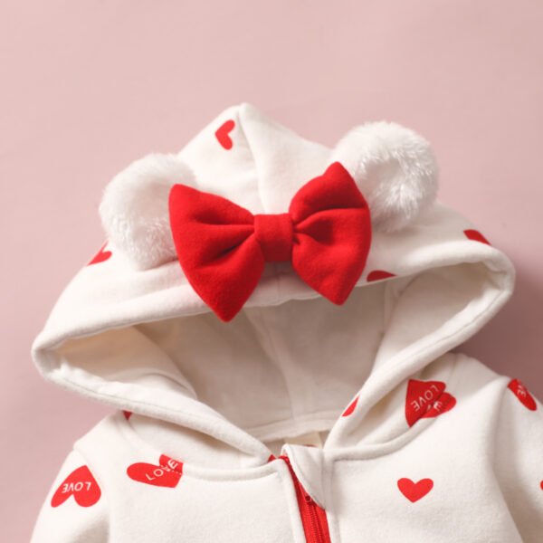 Baby Hooded Heart Romper – Zip-Up One-Piece (6–24M) - Image 4