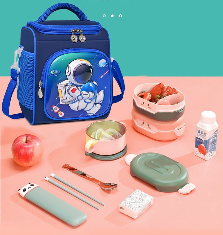 Large Capacity Kids Insulated Bento Tote Lunch Bag  for School - Image 5