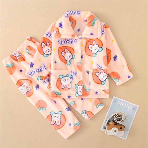 Kids’ Flannel Pajama Set – Warm Sleepwear (2–8Y) - Image 4