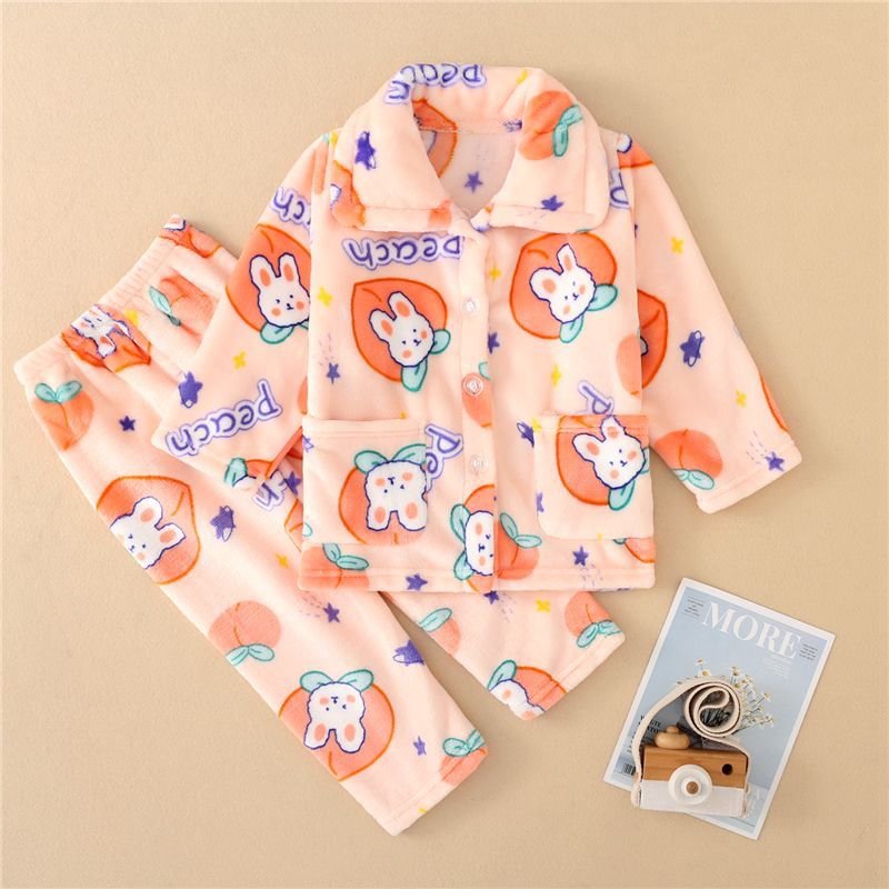 Kids’ Flannel Pajama Set – Warm Sleepwear (2–8Y) - Image 4
