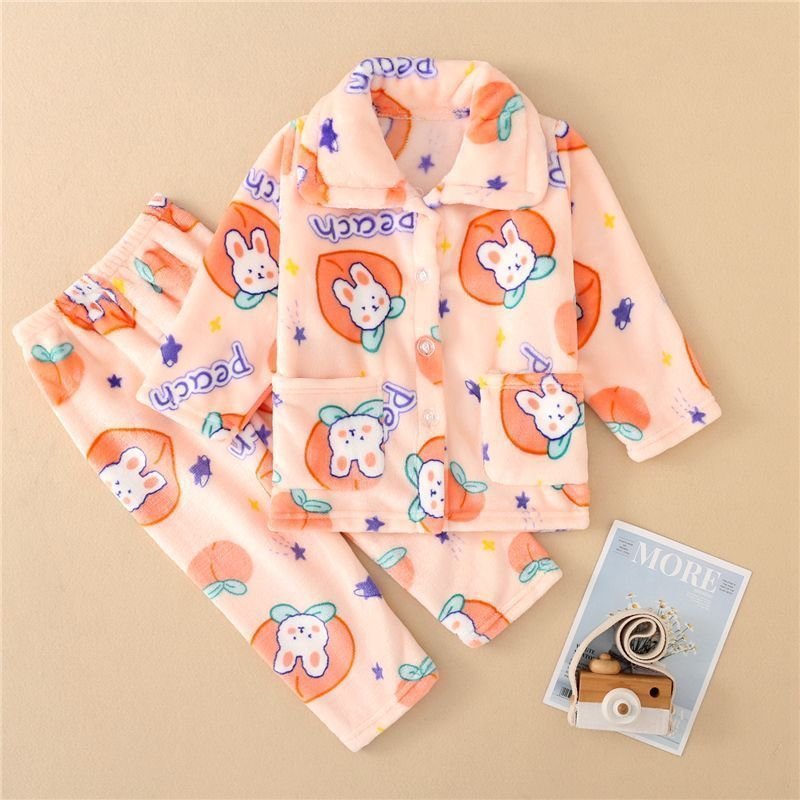 Kids’ Flannel Pajama Set – Warm Sleepwear (2–8Y) - Image 3