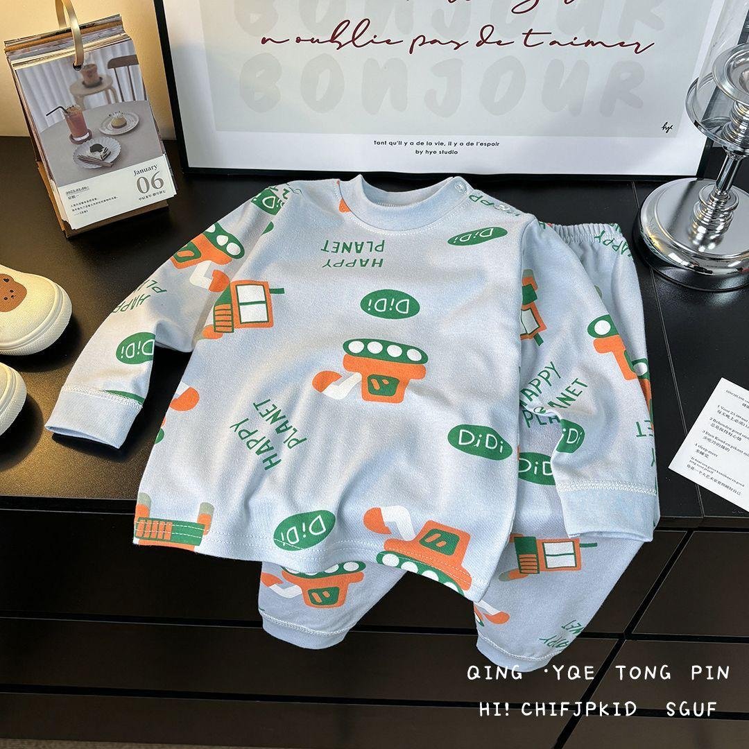 Kids’ Cotton Pajama Set – Long Sleeve Top & Pants (2–3Y) - Image 2